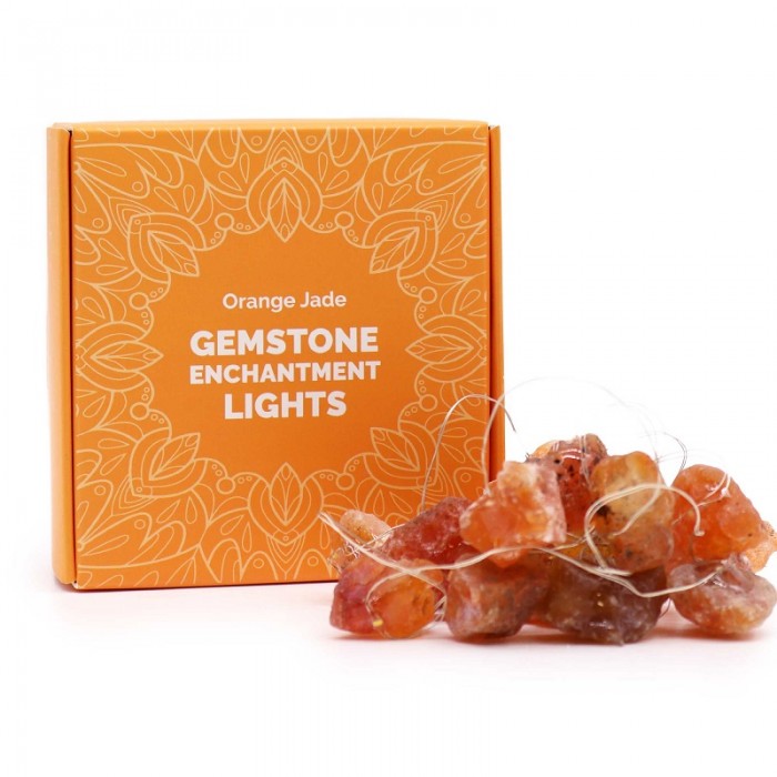 Φωτάκια Πολύτιμων Λίθων Πορτοκαλί Νεφρίτη USB - Orange Jade Για το σαλόνι